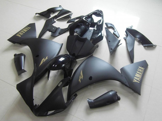 Carenados Moto Yamaha YZF R1 2009-2011 - Negro Brillante Negro Mate Oro Calcomanías Asequibles