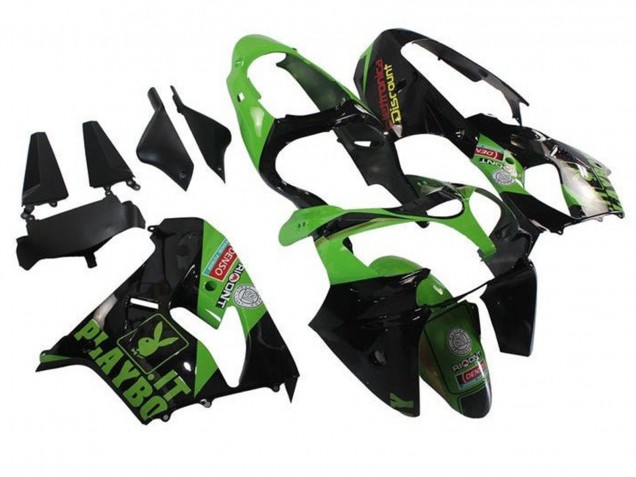 Carenados Moto Kawasaki ZX9R 2002-2003 - Verde Negro Playboy Asequibles