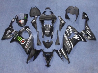 Carenados Moto Kawasaki ZX10R 2008-2010 - Negro Blanco Verde Monstruo Asequibles