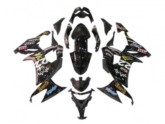 Carenados Moto Kawasaki ZX10R 2008-2010 - Negro Brillante Azul Amarillo Monstruo Asequibles