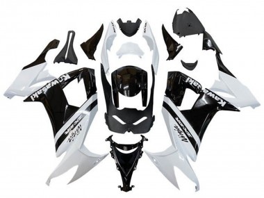 Carenados Moto Kawasaki ZX10R 2008-2010 - Blanco Negro Brillante Raya Asequibles