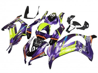 Carenados Moto Kawasaki ZX10R 2016-2020 - Púrpura Amarillo Trick Star Kobelco Asequibles