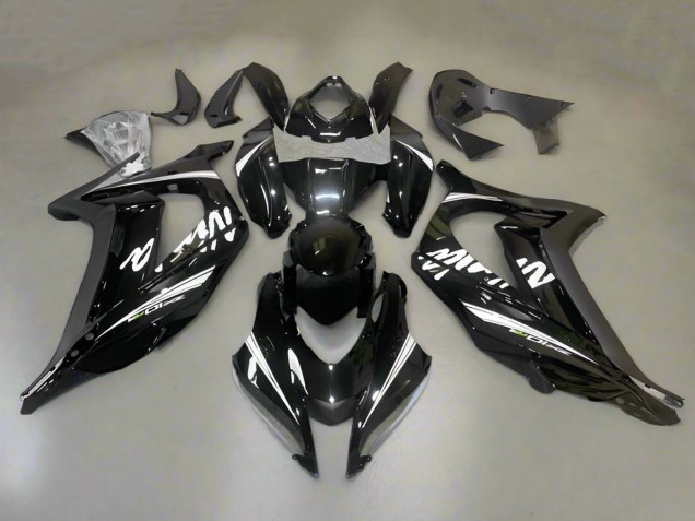 Carenados Moto Kawasaki ZX10R 2016-2020 - Negro Brillante Blanco Raya Asequibles