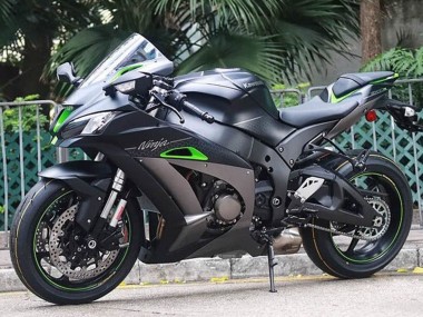 Carenados Moto Kawasaki ZX10R 2016-2020 - Negro Mate Verde Plata Asequibles