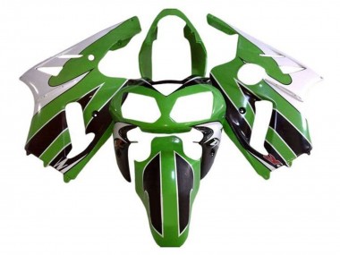 Carenados Moto Kawasaki ZX12R 2000-2001 - Blanco Verde Negro Raya Asequibles