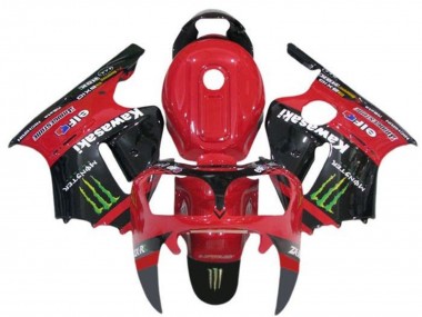 Carenados Moto Kawasaki ZX12R 2000-2001 - Rojo Negro Verde Monstruo Asequibles