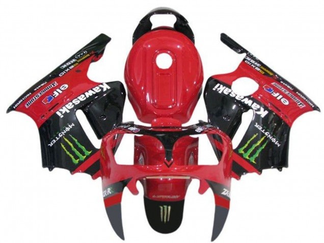 Carenados Moto Kawasaki ZX12R 2000-2001 - Rojo Negro Verde Monstruo Asequibles