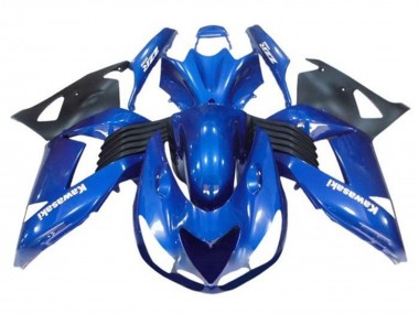 Carenados Moto Kawasaki ZX14R ZZR1400 2006-2011 - Azul Negro Blanco Calcomanía Asequibles