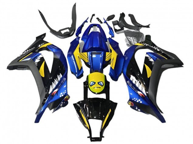 Carenados Moto Kawasaki EX300 2013-2024 - Azul Amarillo Negro Tiburón Asequibles