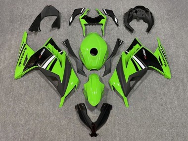 Carenado Moto Kawasaki EX300 2013-2024 - Verde Blanco Negro Raya Asequibles