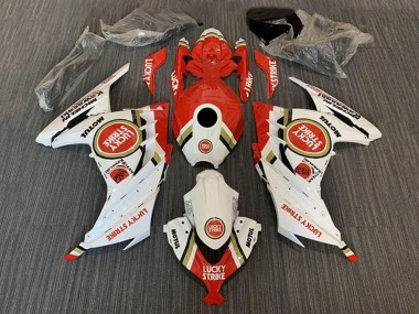 Carenados Moto Kawasaki EX300 2013-2024 - Blanco Rojo Lucky Strike Asequibles
