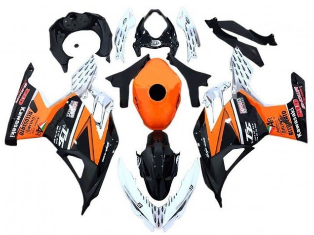Carenados Moto Kawasaki Ninja 400 2018-2024 - Naranja Blanco Negro Asequibles