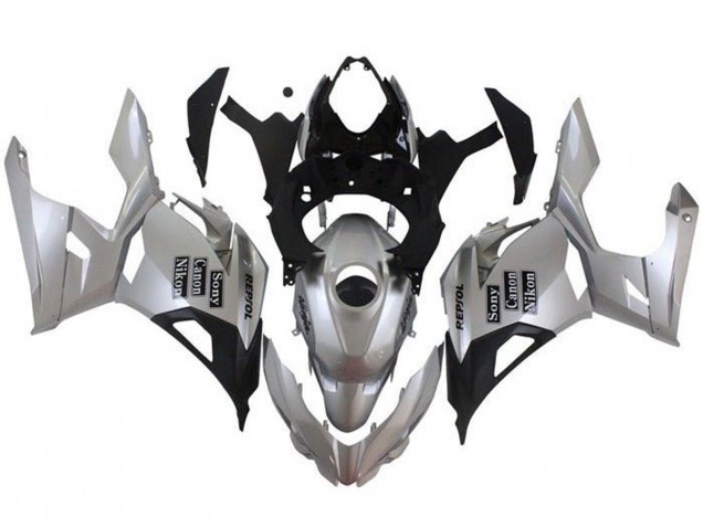 Carenados Moto Kawasaki Ninja 400 2018-2024 - Plata Negro Repsol Asequibles