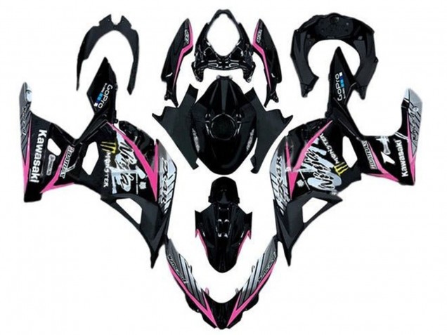 Carenados Moto Kawasaki Ninja 400 2018-2024 - Negro Brillante Rosa Blanco Asequibles