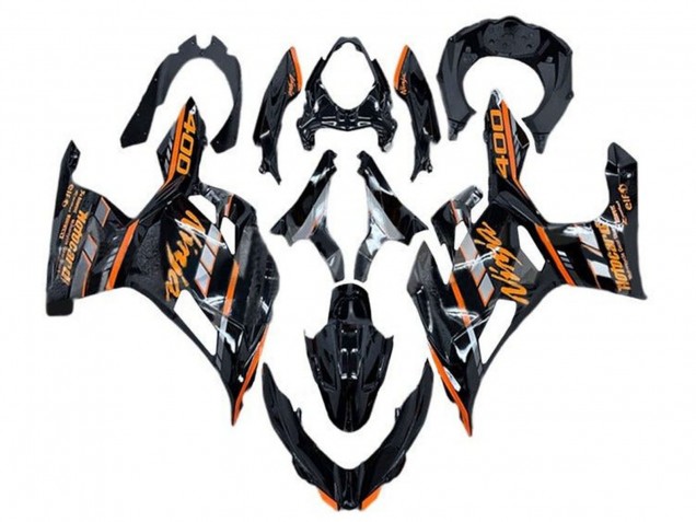 Carenados Moto Kawasaki Ninja 400 2018-2024 - Negro Brillante Naranja Gris Asequibles