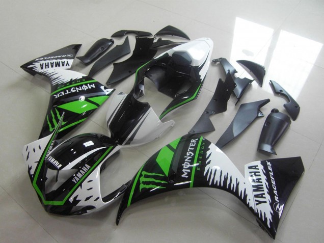 Carenados Moto Yamaha YZF R1 2012-2014 - Blanco Negro Verde Monstruo Asequibles