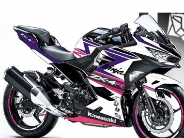 Carenados Moto Kawasaki Ninja 400 2018-2024 - Blanco Púrpura Rosa Asequibles