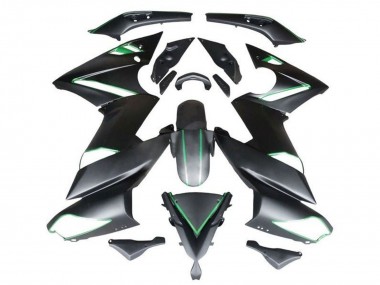 Carenados Moto Kawasaki Ninja 650 EX650 2009-2011 - Negro Mate Verde Raya Asequibles