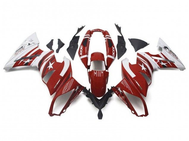 Carenados Moto Kawasaki Ninja 650 EX650 2009-2011 - Rojo Blanco Estrella Acer Asequibles