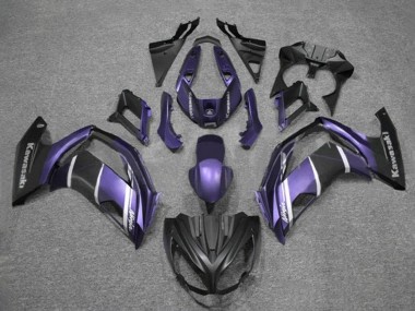 Carenados Moto Kawasaki Ninja 650 EX650 2012-2016 - Púrpura Plata Negro Mate Asequibles