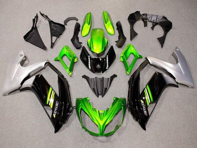 Carenados Moto Kawasaki Ninja ER6F 2012-2014 - Verde Negro Plata Asequibles