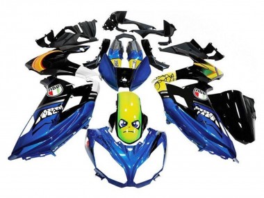 Carenados Moto Kawasaki Ninja 650 EX650 2012-2016 - Azul Amarillo Tiburón Asequibles