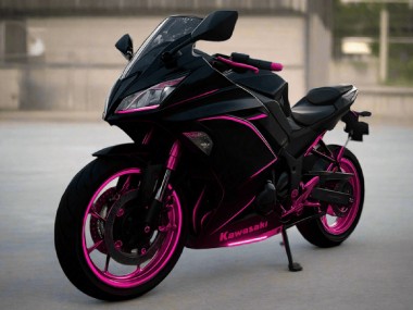 Carenados Moto Kawasaki Ninja 650 EX650 2017-2019 - Negro Brillante Rosa Raya Asequibles