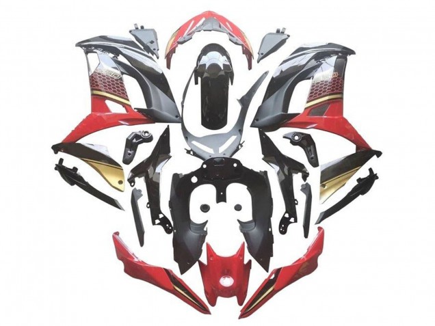 Carenados Moto Kawasaki Ninja 650 EX650 2017-2019 - Rojo Negro Oro Asequibles