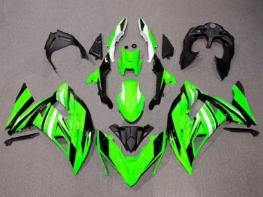 Carenados Moto Kawasaki Ninja 650 EX650 2017-2019 - Verde Blanco Negro Raya Asequibles
