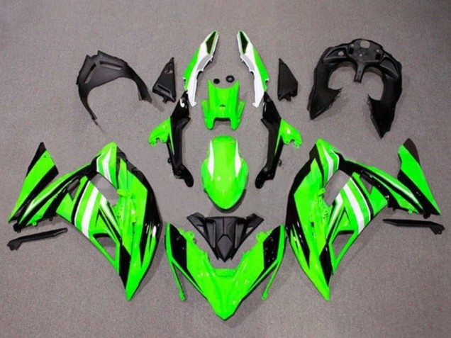 Carenados Moto Kawasaki Ninja 650 EX650 2017-2019 - Verde Blanco Negro Raya Asequibles