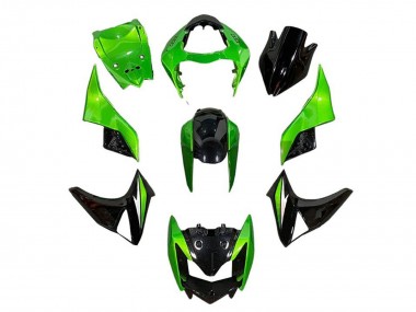 Carenados Moto Kawasaki Z1000 2007-2009 - Verde Negro Brillante Asequibles