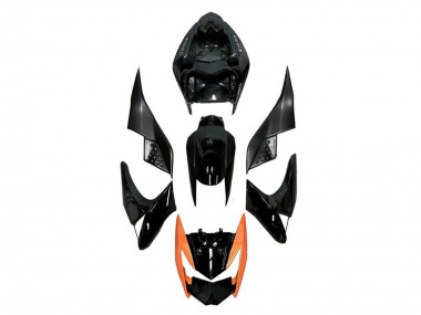 Carenados Moto Kawasaki Z1000 2007-2009 - Negro Brillante Naranja Asequibles