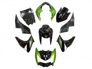 Carenados Moto Kawasaki Z1000 2007-2009 - Verde Negro Brillante Plata Asequibles