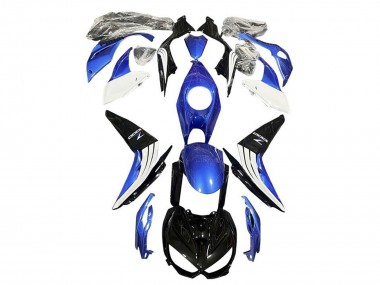 Carenados Moto Kawasaki Z1000 2014-2019 - Azul Blanco Negro Brillante Asequibles