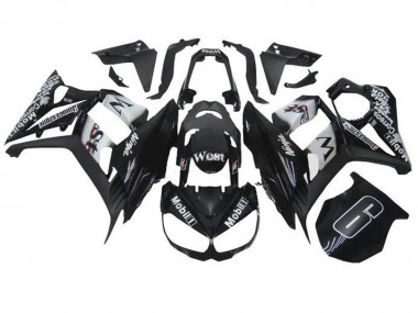Carenados Moto Kawasaki Z1000SX 2010-2016 - Negro Brillante Blanco Mobil West Asequibles