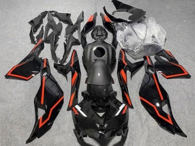 Carenados Moto Kawasaki ZX25R ZX-25R 2019-2025 - Negro Falso FibraCarbono Rojo Asequibles