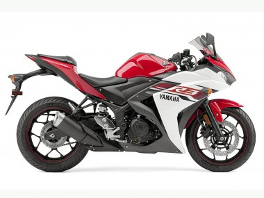 Carenado Moto Yamaha YZF R3 2015-2018 - Blanco Rojo Negro Asequibles