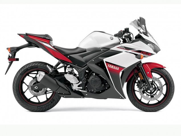 Carenados Moto Yamaha YZF R3 2015-2018 - Blanco Rojo Negro Asequibles