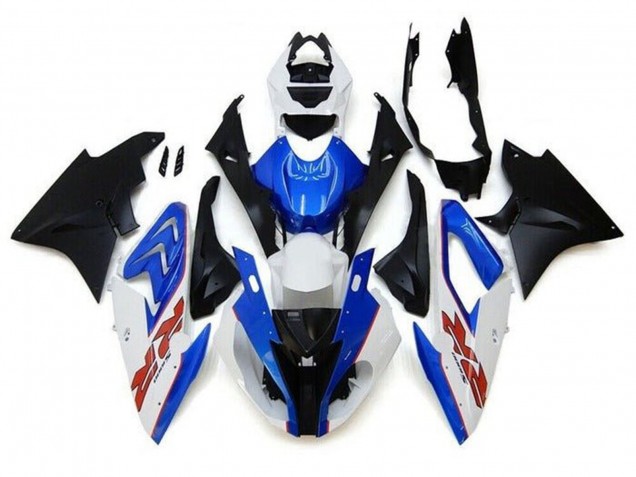 Carenados Moto BMW S1000RR 2017-2018 - Blanco Azul Negro Mate Pinstripe RR Asequibles