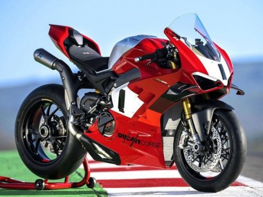 Carenados Moto Ducati Panigale V4 V4S 2022-2024 - Plata Blanco Rojo Corse Asequibles