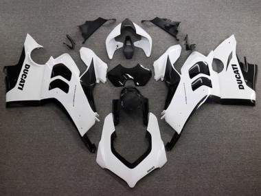 Carenados Moto Ducati Panigale V4 V4S 2020-2021 - Blanco Brillante Negro Brillante Asequibles