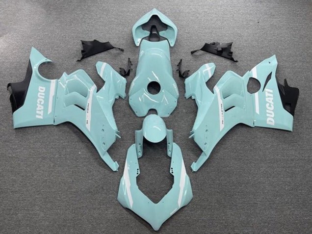 Carenados Moto Ducati Panigale V4 V4S 2020-2021 - Azul Claro Blanco Asequibles