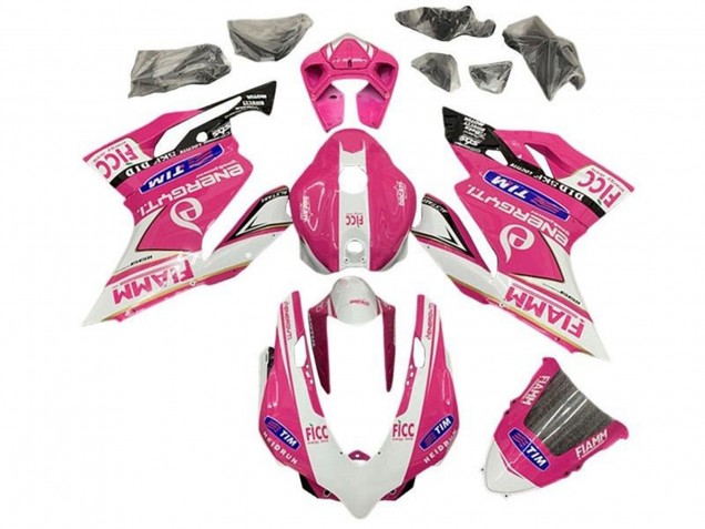 Carenados Moto Ducati Panigale 899/1199 2011-2014 - Rosa Blanco Negro Brillante Fiamm Asequibles
