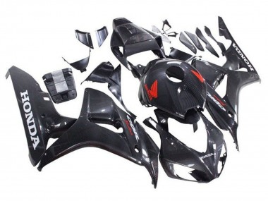 Carenados Moto Honda CBR1000RR 2006-2007 - Falso FibraCarbono Rojo Blanco Asequibles