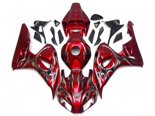 Carenados Moto Honda CBR1000RR 2006-2007 - Rojo Plata Tribal Asequibles