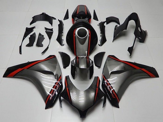 Carenados Moto Honda CBR1000RR 2008-2011 - Gris Rojo Negro Brillante Raya Asequibles