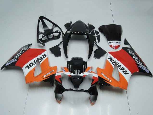 Carenados Moto Honda VFR 800 2002-2013 - Naranja Blanco Rojo Negro Brillante Repsol Asequibles