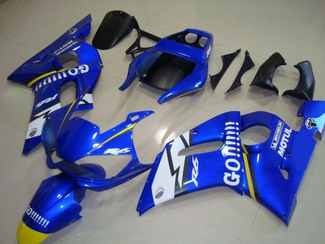 Carenados Moto Yamaha YZF R6 1998-2002 - Azul Blanco Amarillo Go Motul Asequibles
