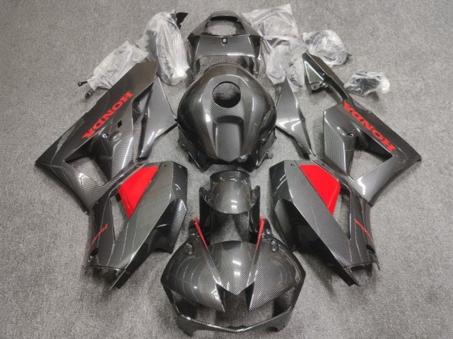 Carenados Moto Honda CBR600RR 2013-2023 - Falso FibraCarbono Rojo Asequibles