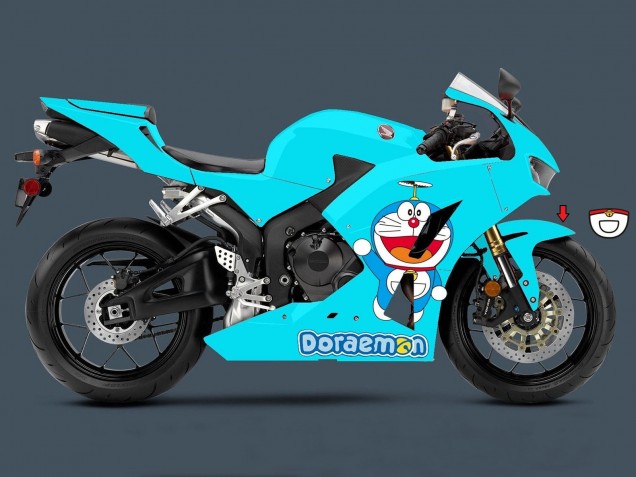 Carenados Moto Honda CBR600RR 2013-2023 - Azul Claro Doraemon Asequibles